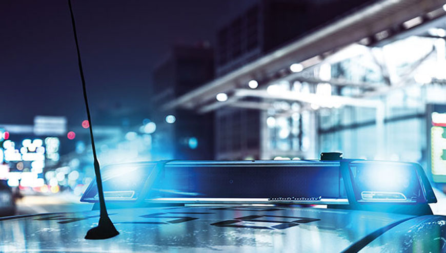 Polizeiwagen am Einsatzort